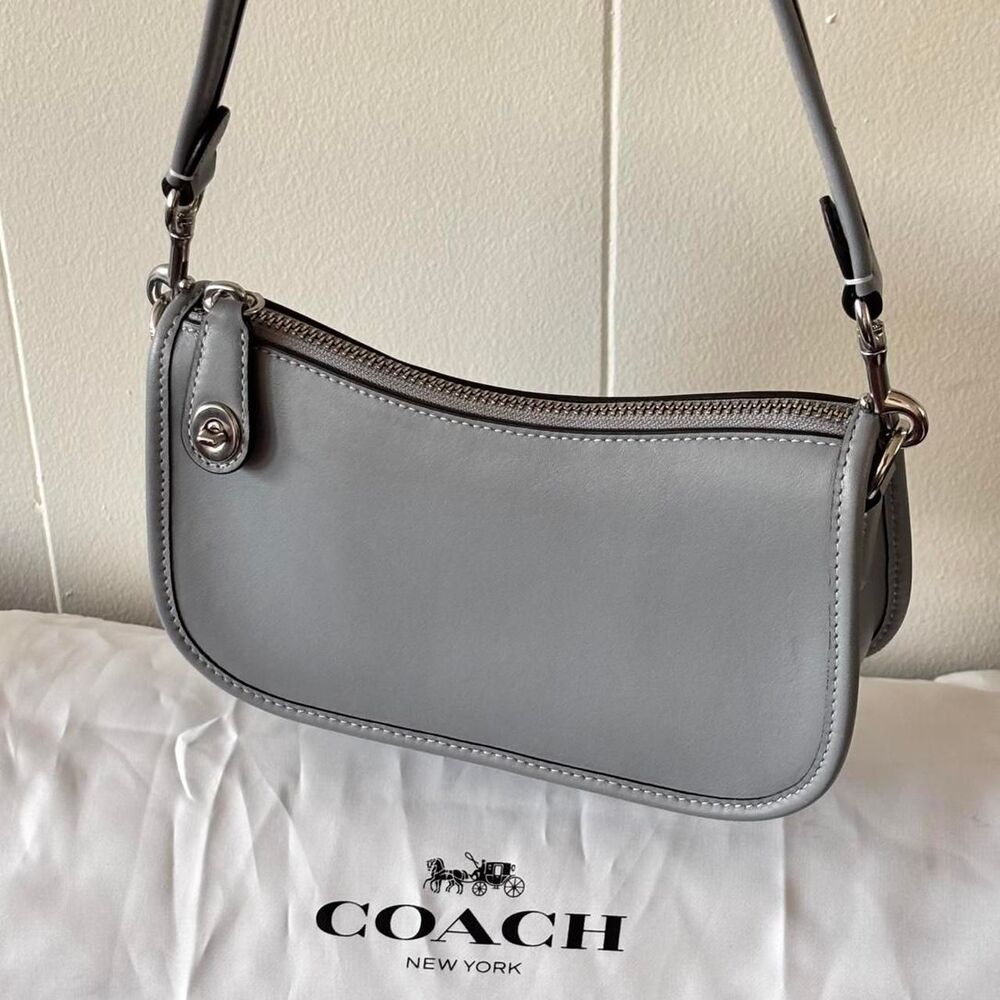 Coach Women's Grey and Blue Bag
